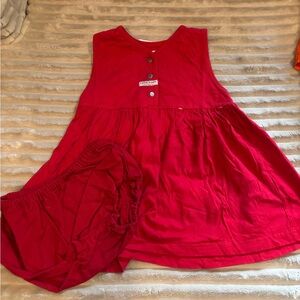 Vintage MINIMAN Red and White Baby Outfit with Bloomers